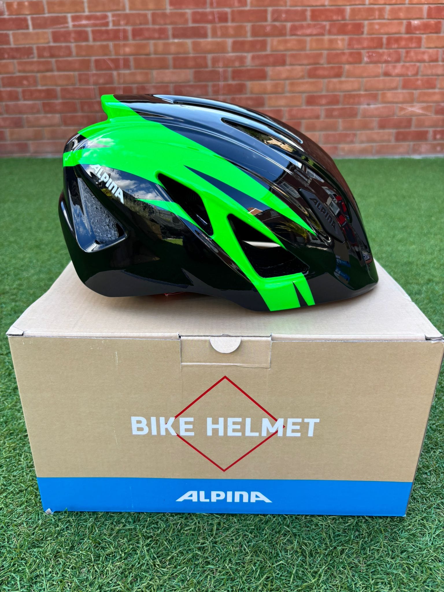 Alpina Pico Junior Helmet Black-Green Gloss 50cm - 55cm