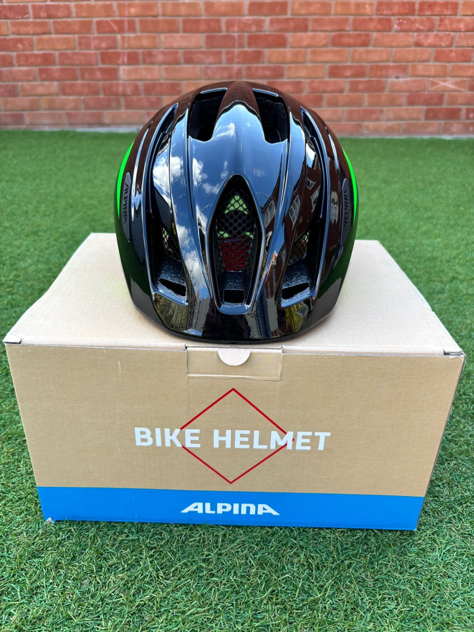 Alpina Pico Junior Helmet Black-Green Gloss 50cm - 55cm