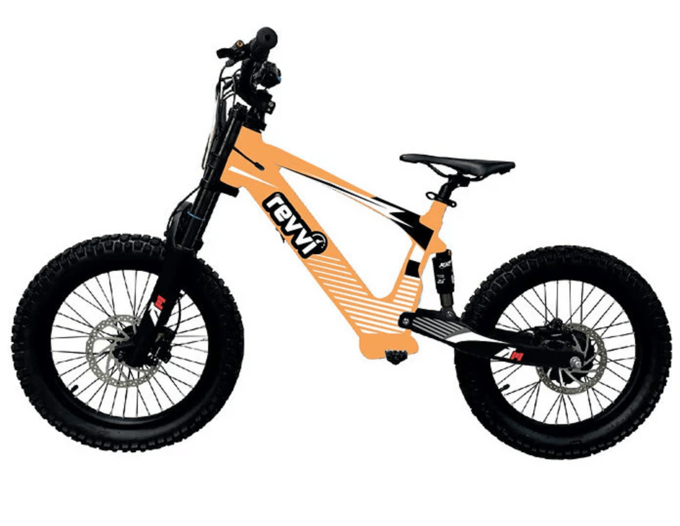 Orange New Revvi 18” electric bike 18 inch