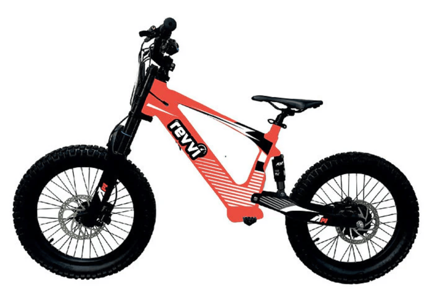 Red New Revvi 18” electric bike 18 inch