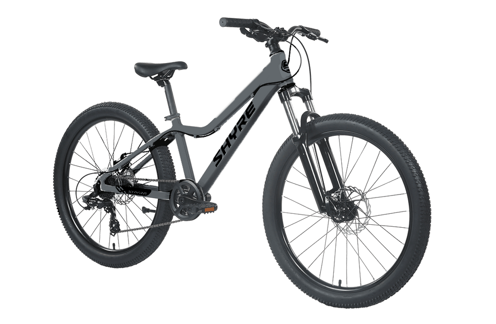 Charcoal Grey Shyre Eastie 24" Wheel Kids Mountain Bike