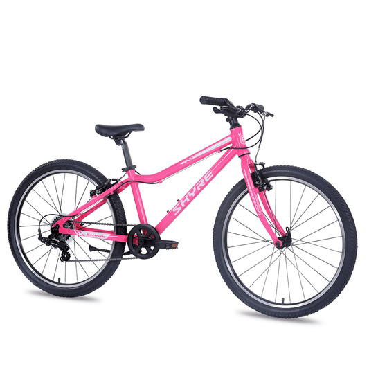 Pink Shyre Hopton 24" Wheel Kids Hybrid Bike