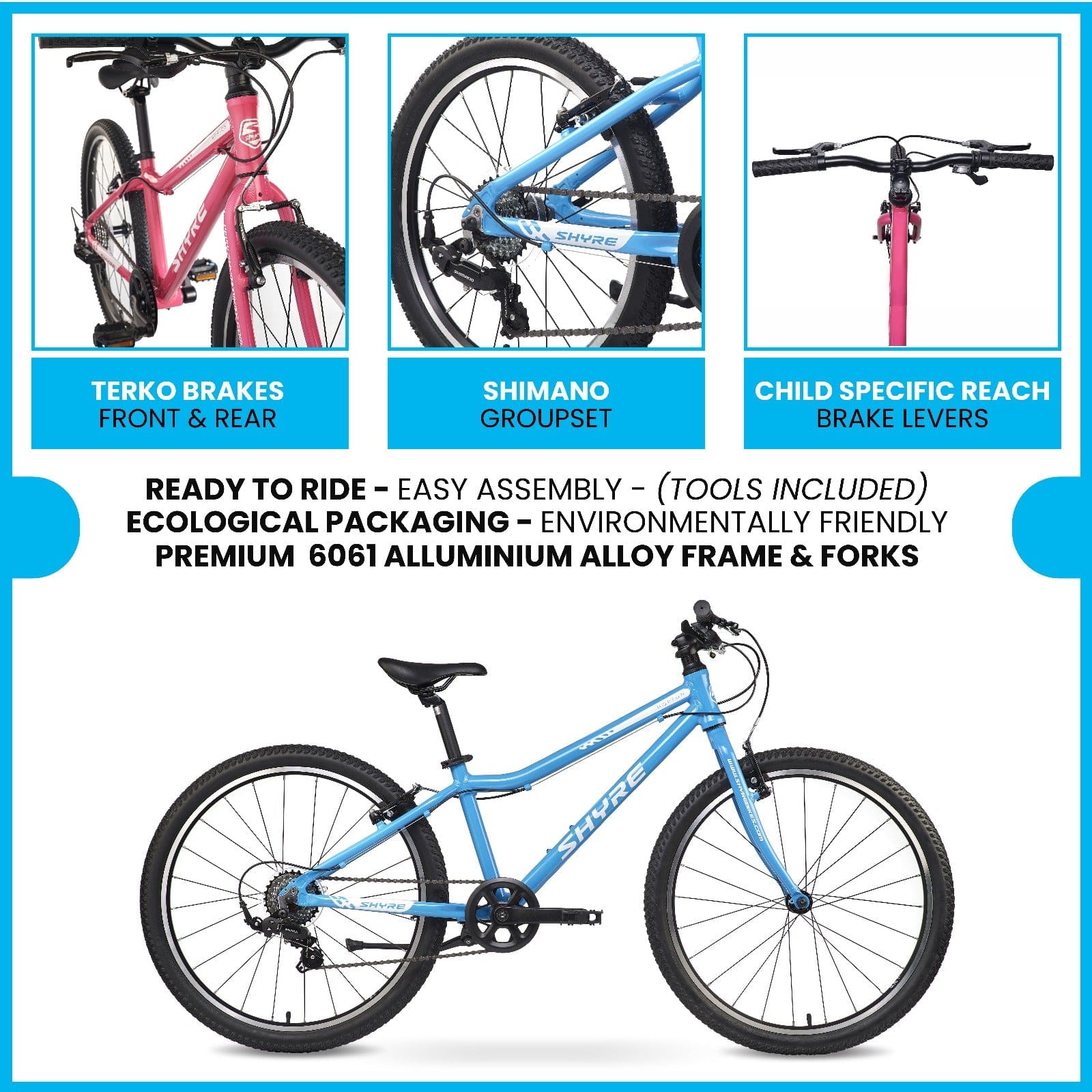 Shyre Hopton 24" Wheels Kids Bike - Blue