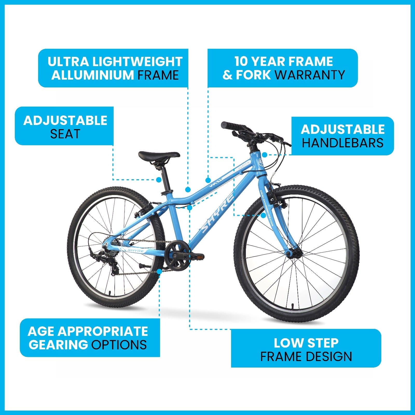 Shyre Hopton 24" Wheels Kids Bike - Blue